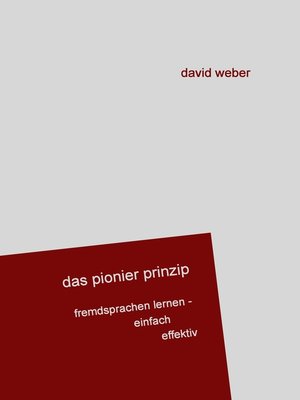 cover image of Das Pionier-Prinzip